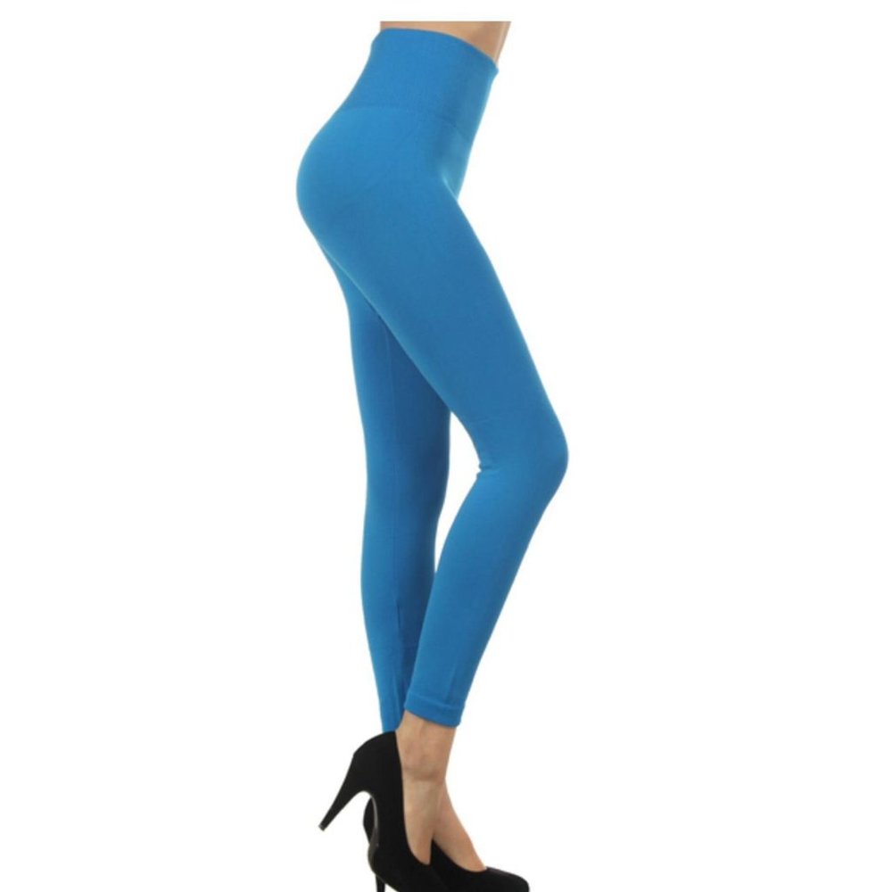 NEW NWT Boutique Blue Fleece Lined Ankle Leggings